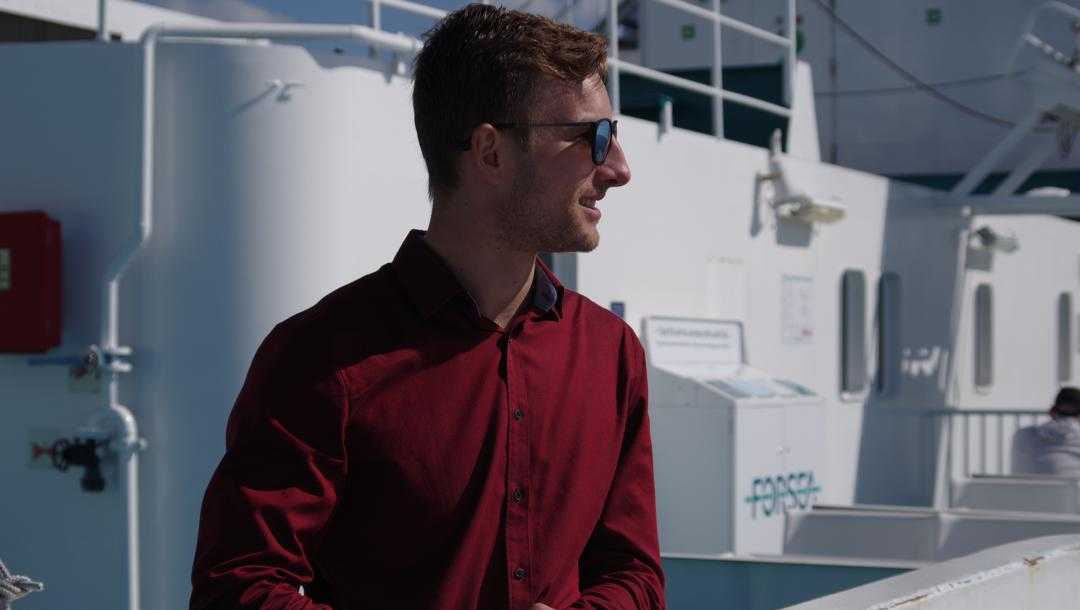 Me on the ferry from Denmark to Sweden